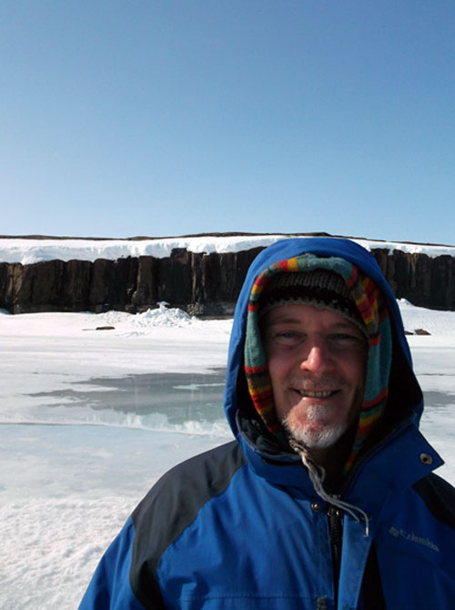 Larry Cwik, on the frozen Arctic Ocean Kugluktuk, Nunavut, Canada, 2014