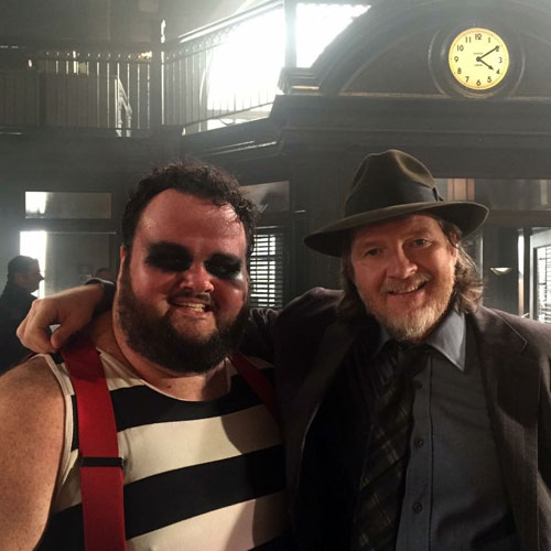Co-Stars Donal Logue and Ari on the set of FOX's "Gotham."